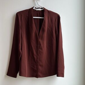Burgundy Aritzia Power Blouse